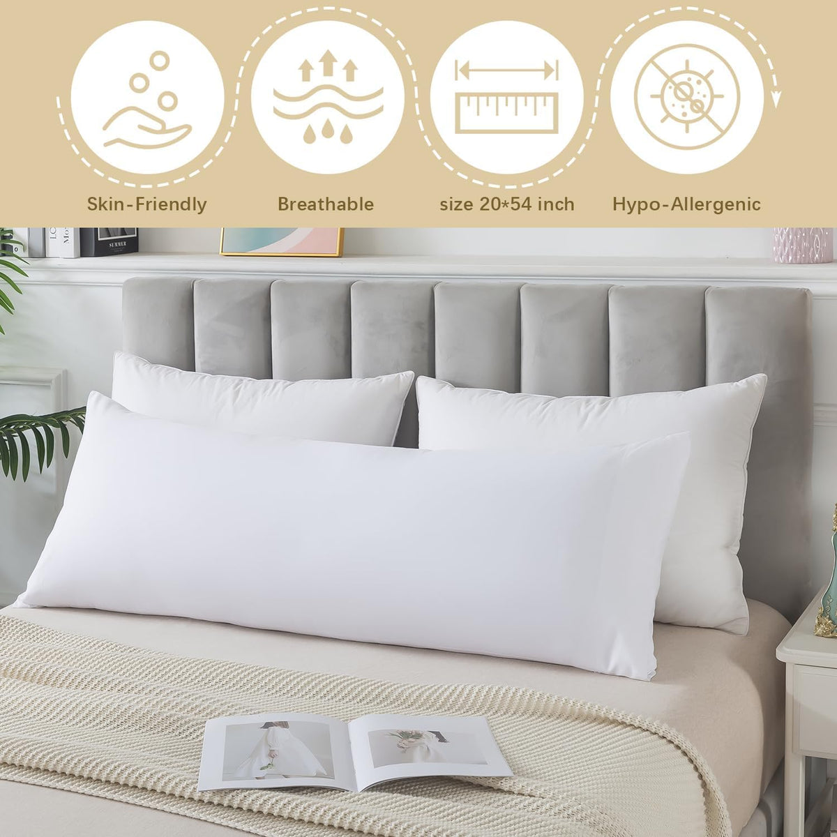 Memory Foam Body Pillow Insert,Bed Pillow for Adults