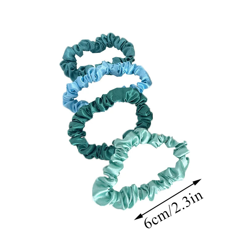 10Pcs/Set Colorfu Hair Bands Women Hair Tie Satin Silk Scrunchies Simple Girls Hair Accessories Fabric Loop Hair Rope Headwear