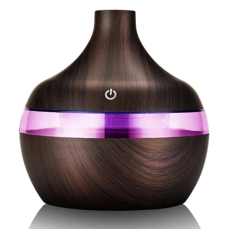 Humidifier Electric Aroma Air Diffuser Wood Ultrasonic Air Humidifier Essential Oil Aromatherapy Cool Mist Maker for Home 300Ml