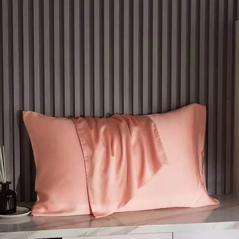Nordic Silk Pillowcase White Black Grey Khaki Blue Pink Sliver Bed Pillow Covers Luxury Cases Home Bedding Decor