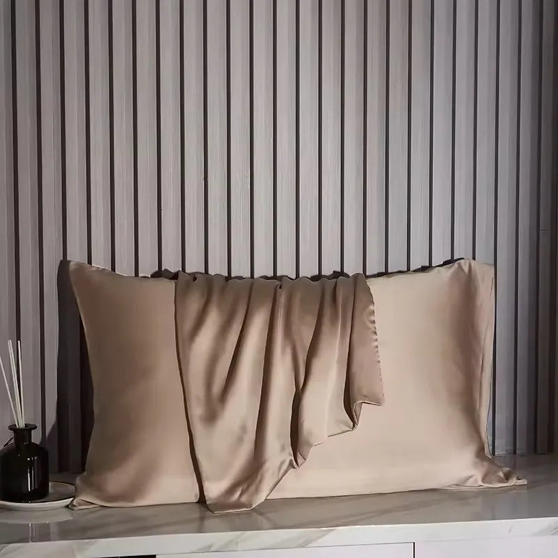 Nordic Silk Pillowcase White Black Grey Khaki Blue Pink Sliver Bed Pillow Covers Luxury Cases Home Bedding Decor