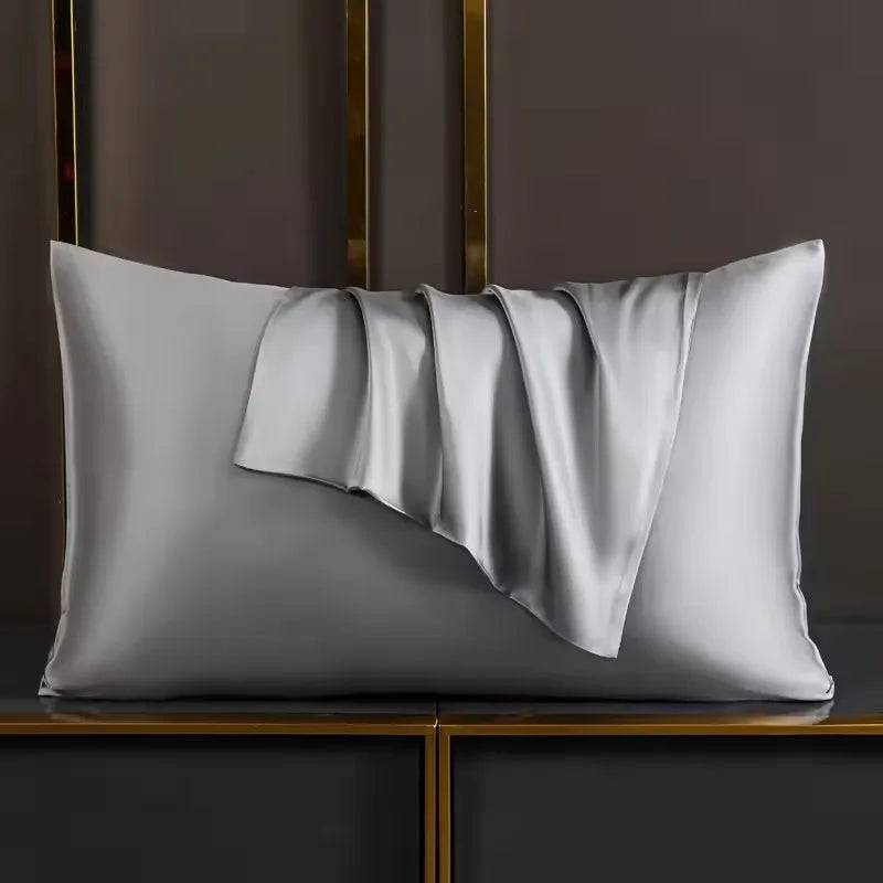 Nordic Silk Pillowcase White Black Grey Khaki Blue Pink Sliver Bed Pillow Covers Luxury Cases Home Bedding Decor